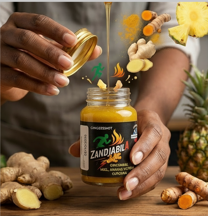 Ingrédients frais de La Réunion — gingembre, ananas Victoria, curcuma